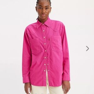 Size large pink western button down.